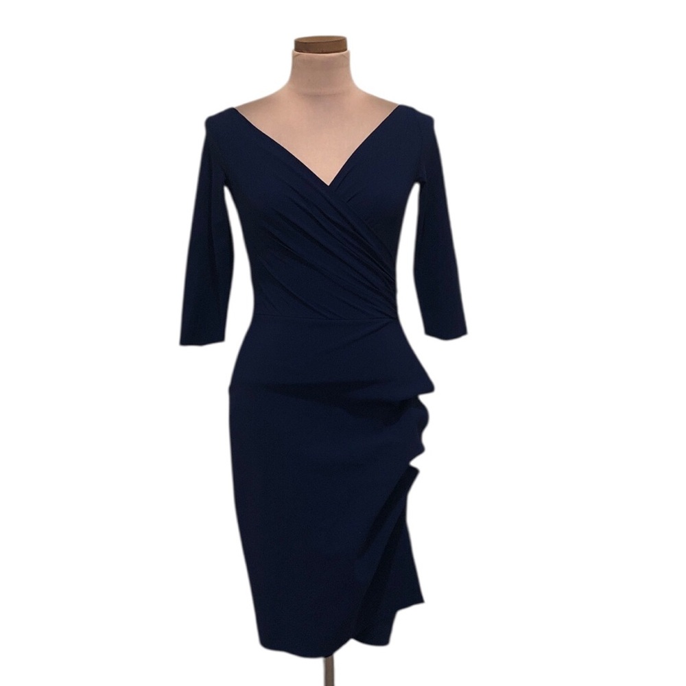 Chiara Boni Florien Dress Size US 4 IT 40 Navy Blue